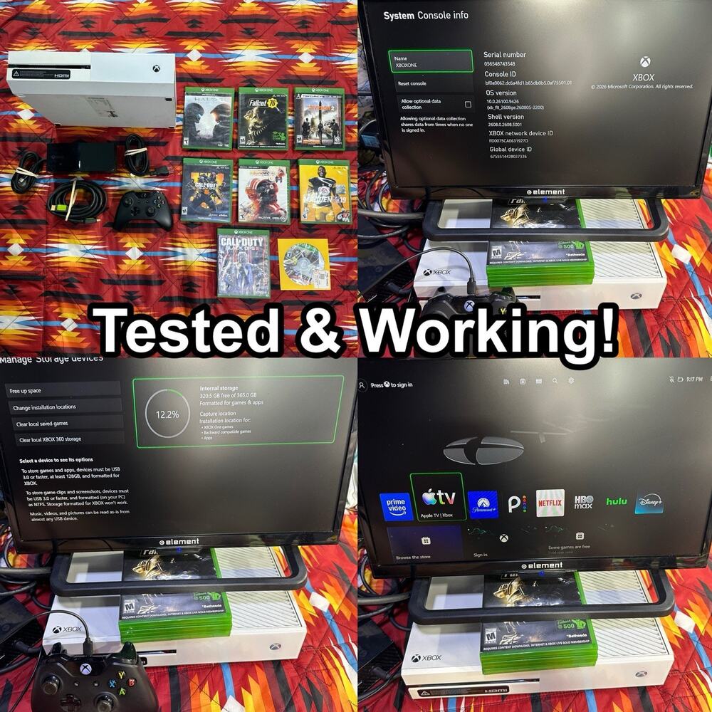 Microsoft Xbox One Model 1540 500GB Console Gaming Console 8 Game Bundle TESTED!